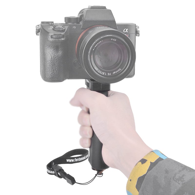 Fantaseal Universal Ergonomic DSLR Mirrorless Camera Camcorder Monocular Hand Grip Stabilizer, Portable Handheld Selfie Stick, Long Focus Lens Video Light Holder Mount for YouTube Tiktok Vlogging Starter Kit - Image 2